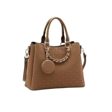 Imagem de Bolsa Estilo Premium Relevo Monograma Chenson - Marrom 3485433