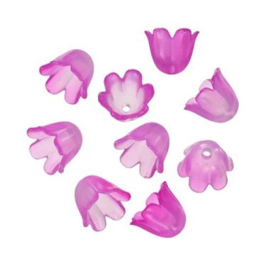 Imagem de Tampas De Contas Acrílicas Em Gradiente De Cor Flor De Lírio 50 100pcs