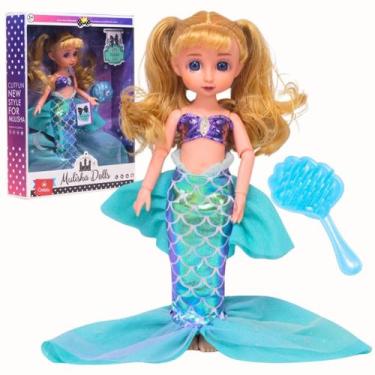 Imagem de Boneca Infantil Sereia Articulada Com Acessório 30Cm Castela - Castela