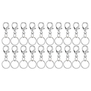 Imagem de Key Chain Clip Hook Swivel Lanyard Snap Keychain Key Ring DIY Accessories Hardware Durable Zinc Alloy Rust Proof for Wallets Handbags Backpacks Luggage Straps 20Pcs (Fivela de camarão de 7x14mm com chave de diâmetro interno de 12mm)