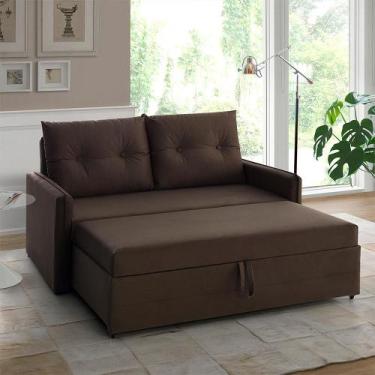 Imagem de Sofá Icaria 3 em 1 Sofá Chaise Cama 1.50m Estofama, Marrom