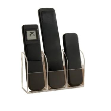 Imagem de Porta Controle Remoto Acrilico Acomoda TrêS Pessoas Ideal para Guardar Controles Remotos Canetas LáPis e Itens Semelhantes em Casa ou No EscritóRio