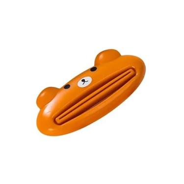 Imagem de 1 Espremedor de pasta de dente multifuncional adorável de desenho animado - dispensador de tubo de plástico para banheiro e cozinha, fácil de usar, gadget doméstico durável, design de animal fofo