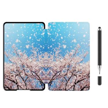 Imagem de Akacy Capa protetora dobrável com padrão pintado para Kindle Voyage 6.0 (geração 2014), capa leve (12)