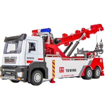 Imagem de 1 32 Veículo de Construção Liga Simulado Acusto-óptico Retorno - Reboque com Porta Dianteira Abrível Braço Rotativo 360 Junta Retrátil Dobrável Efeitos Luz e Som Função