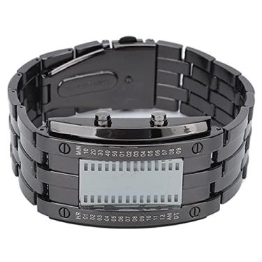 Imagem de KIMISS Relógio LED Elegante à Prova d'água Masculino - Relógio de Liga Requintado Com Display Binário - de Pulso Empresarial Elegante para Homens Em Prata (Cor da arma masculina)