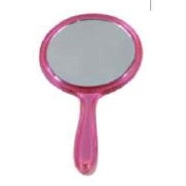 Imagem de Espelho de Mão Dupla Face com Aumento 3x Portátil para Maquiagem Sobrancelha e Viagem (Rosa)