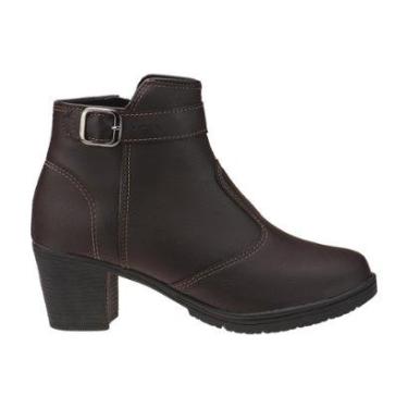 Imagem de Bota Botinha Feminina Ankle Boots Fivela Cano Baixo Salto Alto Moda Pé-Feminino