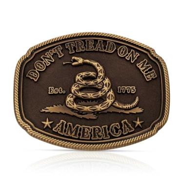 Imagem de Montana Silversmiths 2nd Amendment Series Attitude Western Fivela de cinto (American Gadsden Don't Tread on Me), American Gadsden Don't Tread on Me, M