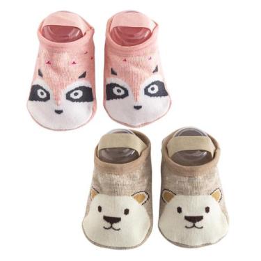 Imagem de Kit 2 Meias Sapatilhas Antiderrapante Pietra Baby Infantil Unissex Alg