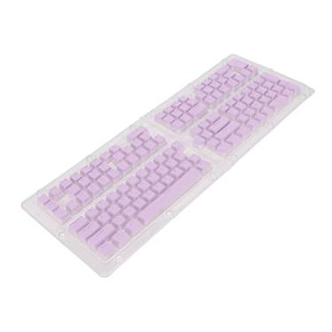 Imagem de KIMISS PBT Pudding Keycaps 129 Teclas Translúcidas OEM Height Doubleshot Injection Keycaps para Teclados Mecânicos - Aprimore Sua Experiência de Digitação (Roxo)