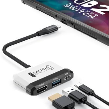 Imagem de RREAKA Dock para Nintendo Switch OLED, Adaptador de TV 3 em 1 com HDMI 4K, Porta USB 3.0, Carregamento USB-C 100W, Estação de Ancorage Portátil para Viagem, Compatível com Samsung Dex S23, MacBook