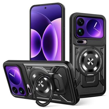 Imagem de LTLMYDAM Capa magnética para Xiaomi 17 Pro Max/17 Pro/17, capa militar ultrafina com absorção de choque, capa de suporte fosca, preta, 17 Pro