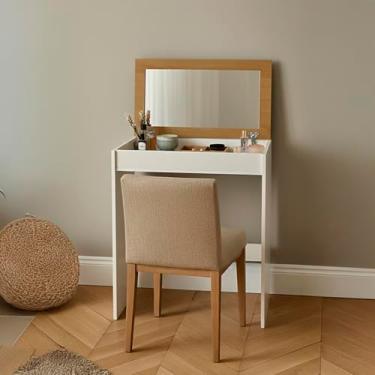 Imagem de Penteadeira Com Espelho Multiuso Quarto Camarim Maquiagem (Off White com Cinamomo)