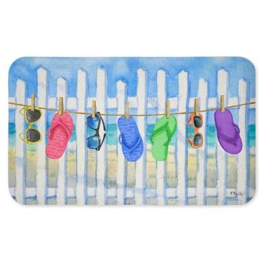 Imagem de Tapete antifadiga para praia com varal de dedo ergonômico, acolchoado para cozinha e pé com suporte antiderrapante, tapete confortável ecológico, design de Paul Brent, 76 cm x 45 cm