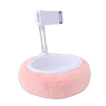 Imagem de Jiawu Suporte para Travesseiro para Tablet, Suporte para Tablet Ajustável Com Tigela de Lanche Removível, Clipe Giratório de 360°, para Leitura e Relaxamento (Tigela única rosa claro (5-8,7