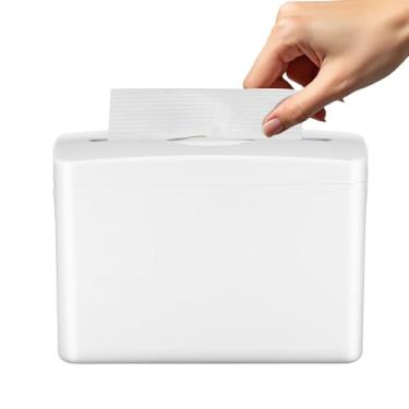 Imagem de UKQRRTC Dispensador de toalha de papel de bancada, suporte de toalha com janela visível, fundo antiderrapante, material ABS para ambientes úmidos para cozinha, banheiro, banheiro (branco)