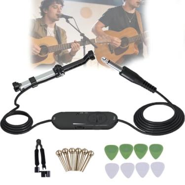 Imagem de Captador MagnéTico Para ViolãO,Com Controle De Volume E Tonalidade,Inclui Palheta, Pinos De Metal Para As Cordas E Enrolador De Cordas Para ViolãO AcúStico E CláSsico