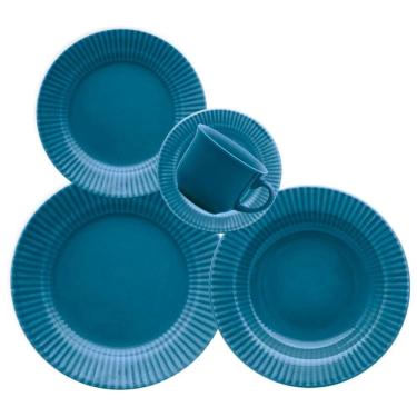 Imagem de Aparelho de Jantar e Chá 20 peças Canelé Azul Oxford
