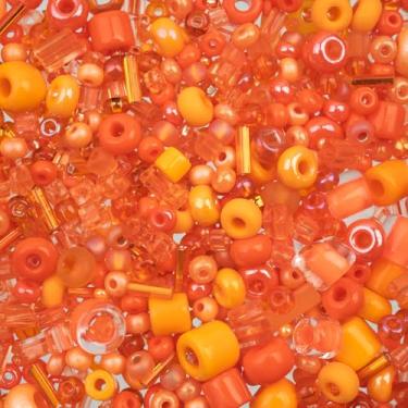 Imagem de 50 g John Bead Bead Bar Sortido Laranja Mix Contas de Semente de Vidro Tcheco para Artesanato Faça Você Mesmo Joias Amizade Pulseira Colar Brincos Fofo Fabrico