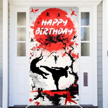 Imagem de Capa de porta esportiva fitness banner tema karatê taekwondo fotografia fundo feliz aniversário festa casamento suprimentos foto cabine fundo adereços decoração