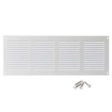 Imagem de ABOUT VENT Tampa de ventilação de 35,56 x 10 cm (abertura do duto) - Capas de ventilação brancas para parede e teto - Grade de retorno de metal - Registro de saídas de ar HVAC AC para uso interno e