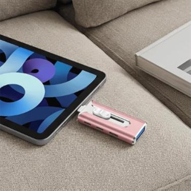 Imagem de Pen Drive USB 4 em 1 de 128 GB, Stick de armazenamento externo compatível com telefone, pad, Android, PC, dispositivo de backup e transferência de fotos