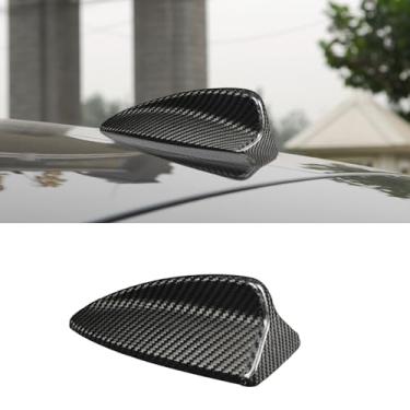 Imagem de SUNJIKA Compatível com capa de antena de tubarão de teto de carro de fibra de carbono genuína, acabamento de base de sinal de rádio, acessórios externos para BMW Série 5' F07 GT F11 X3 F25 X5 E70 X6
