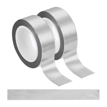Imagem de 2 fitas Washi prateadas, fitas adesivas autoadesivas de 1,5 cm x 10 m, fita dourada decorativa de folha metálica para artesanato faça você mesmo, scrapbook, decoração de férias em casa