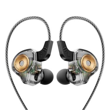 Imagem de Fones de ouvido para jogos com fio, monitores intra-auriculares, fones de ouvido com fio com som de graves profundos, fones de ouvido intra-auriculares HiFi com driver dinâmico de 1DD 10 mm, IEM para