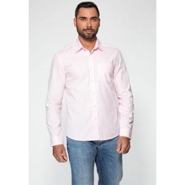 Imagem de Camisa Manga Longa Bolso Bordado Rosa Claro-Masculino