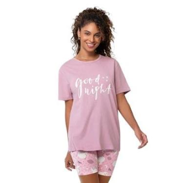 Imagem de Pijama Blusa Over de Manga Curta e Bermuda Zee Rucci-Feminino