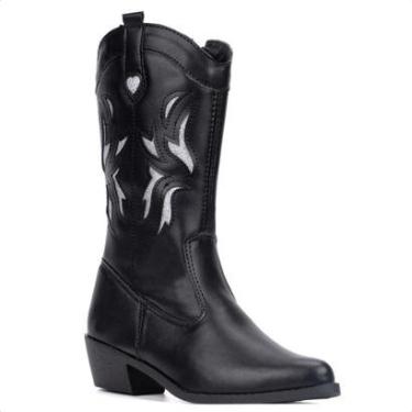 Imagem de Bota Feminina Texana Infantil Western Cano Longo Bordada-Feminino