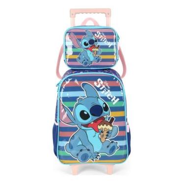 Imagem de Kit Mochila Escolar de Carrinho Infantil Com Alça nas Costas + Lanchei