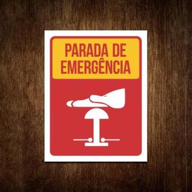 Imagem de Placa Sinalização Aviso Parada De Segurança 36X46 - Sinalizo