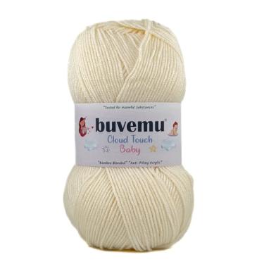 Imagem de Buvemu Cloud Touch Baby – Fio macio anti-bolinhas DK Weight para roupas de bebê, cobertores e crochê e tricô Amigurumi, 90% acrílico, 10% viscose derivado de bambu, 100 g / 260 jardas (Ecru, 1 pacote)