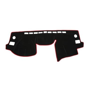 Imagem de VekAuto Capa de painel compatível com Subaru Forester 2014-2018, poliéster antiderrapante preto vermelho painel painel capa tapete