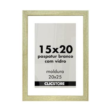 Imagem de Moldura 15x20 Paspatur Branco Quadro Vidro Porta Retrato Foto Luxo Fotografia Parede Madeira Cabeceira Quarto Sala Decor