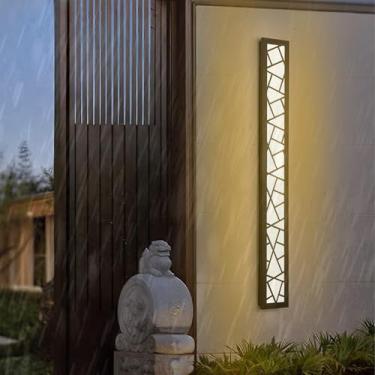 Imagem de Lâmpadas de Parede LED Externo IP65 Iluminação de Parede de Metal Impermeável Moderno Minimalista Longo Preto Arandela Interno/Exterior para Jardim Escada Corredor Terraço (Luz Neutra Preta, 120 cm)