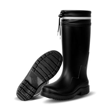 Imagem de Ovyuzhen Botas De Chuva Masculinas, Cano Alto, À Prova D'Água, Para Jardim, Calçados De Borracha Masculinos Com Pvc, Conforto, Leves, Botas De Trabalho, Lama, Resistentes, Duráveis, Antiderrapantes
