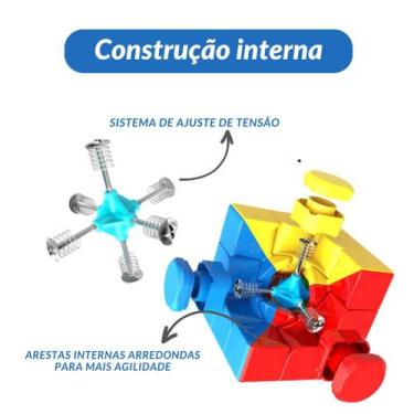 Imagem de Cubo Mágico Peças Coloridas s/ Borda Speed Profissional - Moyu