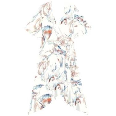 Imagem de Vestido Estampado Transpassado Com Amarração E Babados-Feminino