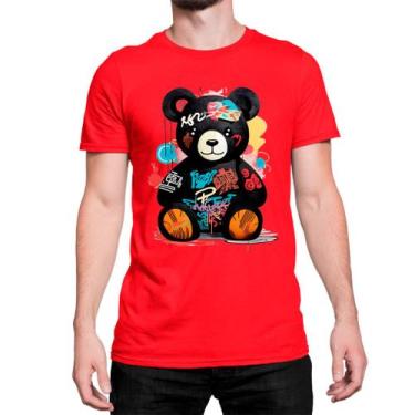 Imagem de Camiseta Masculina Personalizado Urso Style Rabisco Ref03 Camisa Algod