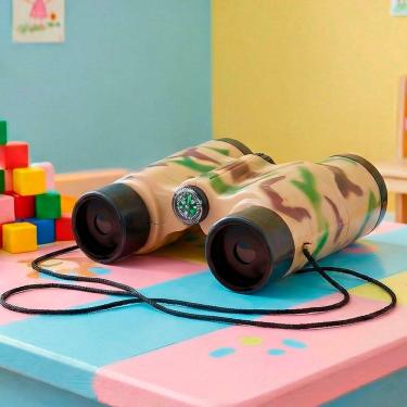 Imagem de Brinquedo Binóculo Cordão Bússola Infantil Camuflado Militar