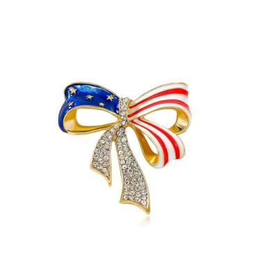 Imagem de Alfinetes de bandeira americana lapela para 4 de julho acessórios pinos dos EUA para terno 4 de julho roupas esmalte mapa americano broche broche vermelho branco e azul pinos patrióticos para mochilas