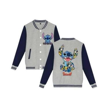 Imagem de Jaqueta De Moletom Unissex Infantil Y2K Disney Stitch Estilo Baseball 