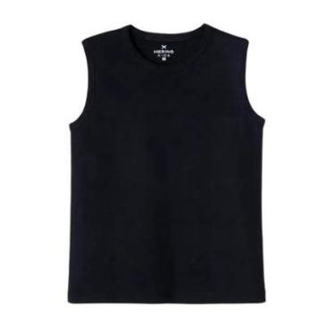 Imagem de Regata Hering Infantil Básica Modelagem Tradicional Preta-Masculino