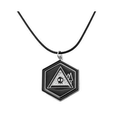 Imagem de Colar Com Pingente De Esqueleto De Caveira Preta, Acessório De Hallowe