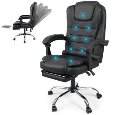 Imagem de Poltrona Massageadora, Cadeira Presidente Ergonomica, 9 Pontos de Massagem, Suporta 150kg, 110-240V, Cadeira de Escritório Presidente Aquecimento, Poltrona Massageadora Office, Braços 3D