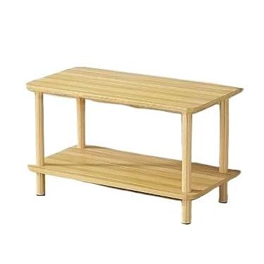 Imagem de Mesa lateral para o canto do sofá mesa de apoio para sala de estar aparador de jantar com duas prateleiras(Cor da madeira 60 * 30cm)